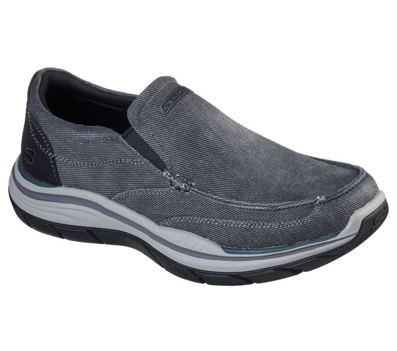 Skechers Herr Svarta Slip On - Relaxed Fit: Expected 2.0 - Brako - Sverige (SLGYZ-0782)
